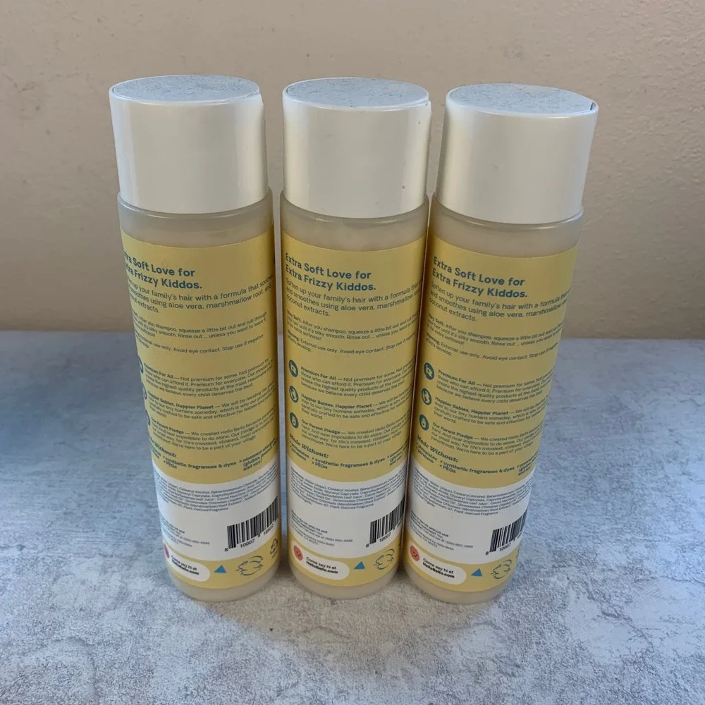 Hello Bello 10oz Conditioner 3pk Birthday Bash Yellow Plant Based Ultra Mild